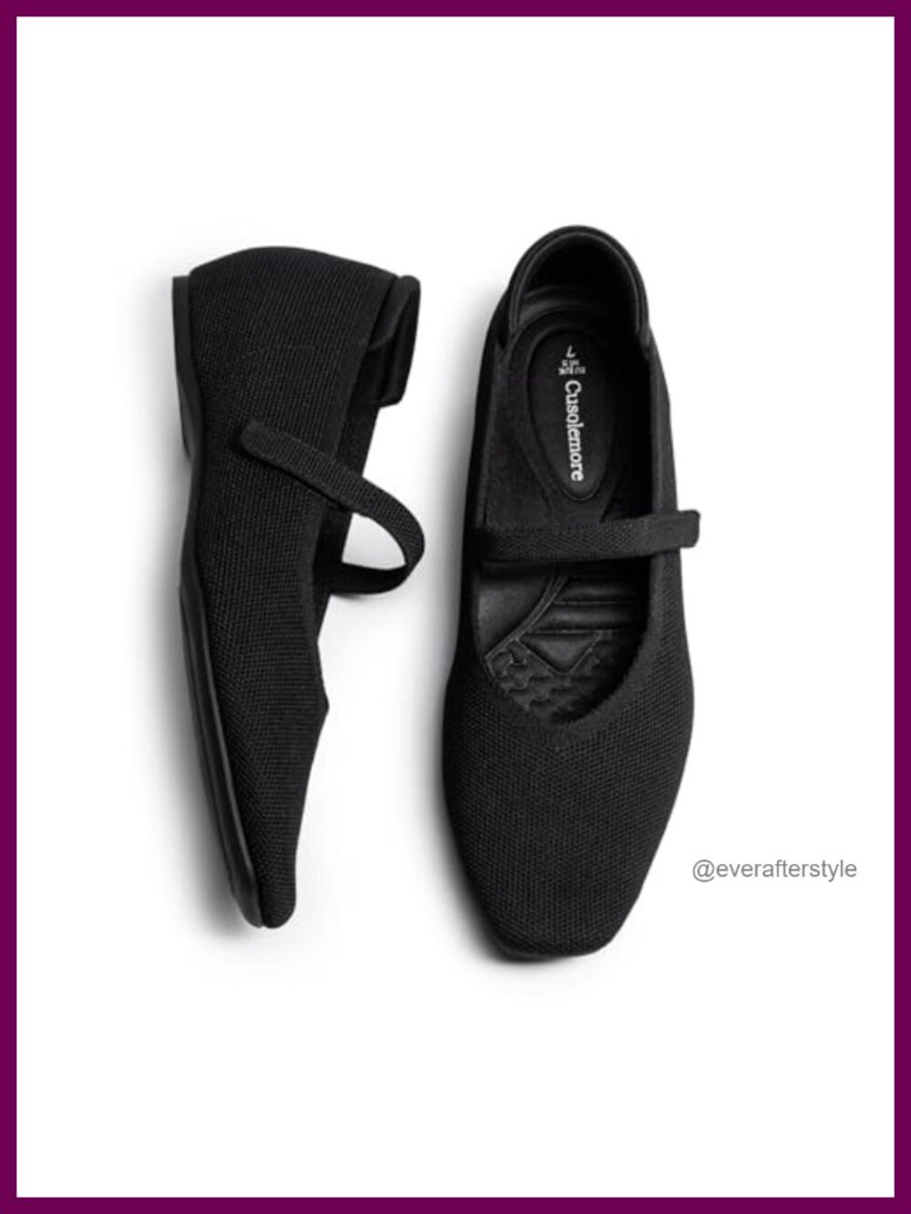 Mary Jane Flats Women Arch Support Concealed Wedge Square Toe Knit Comfortable
